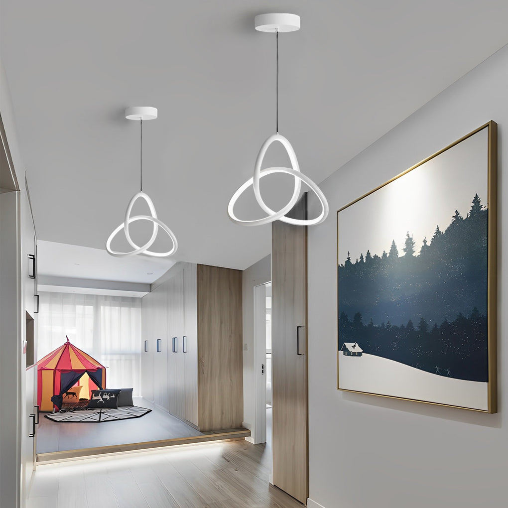 Circular Ring Modern LED Pendant Light with 3-Step Dimming