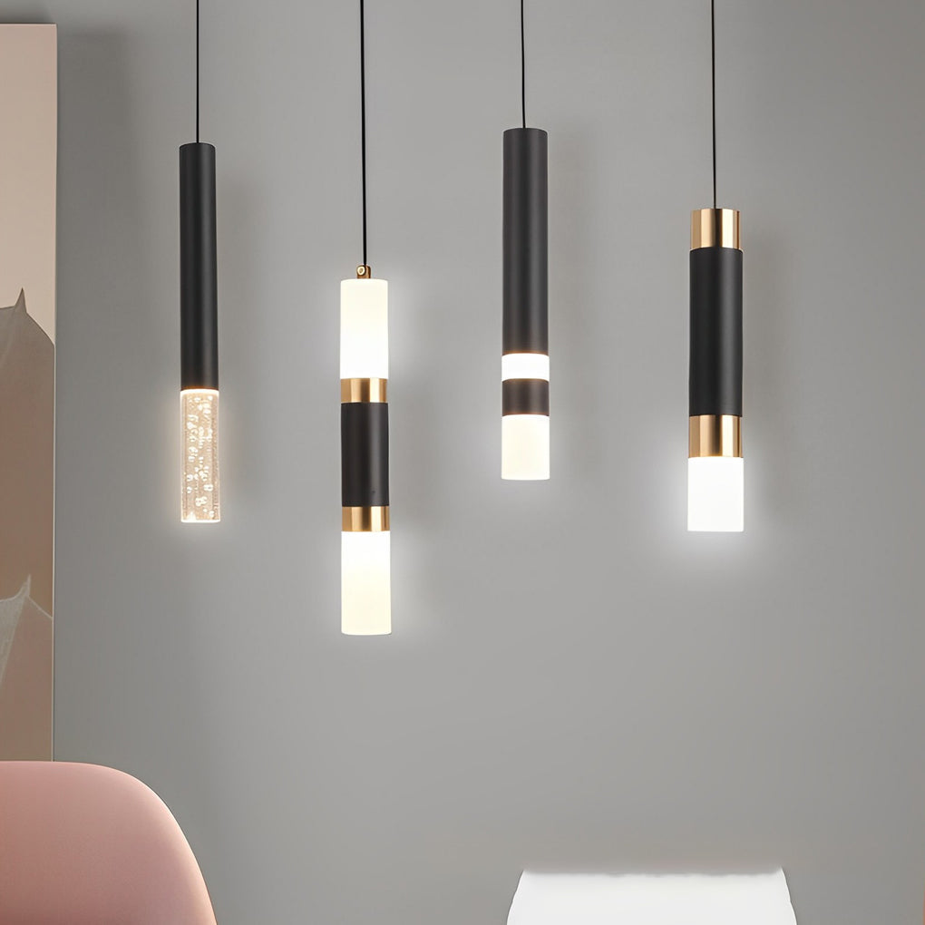 Modern LED Pendant Light Black Aluminum Acrylic Kitchen Island