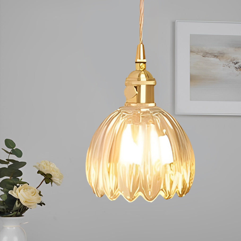 Flower Glass Pendant Light Modern Nordic Hanging Ceiling Lamp