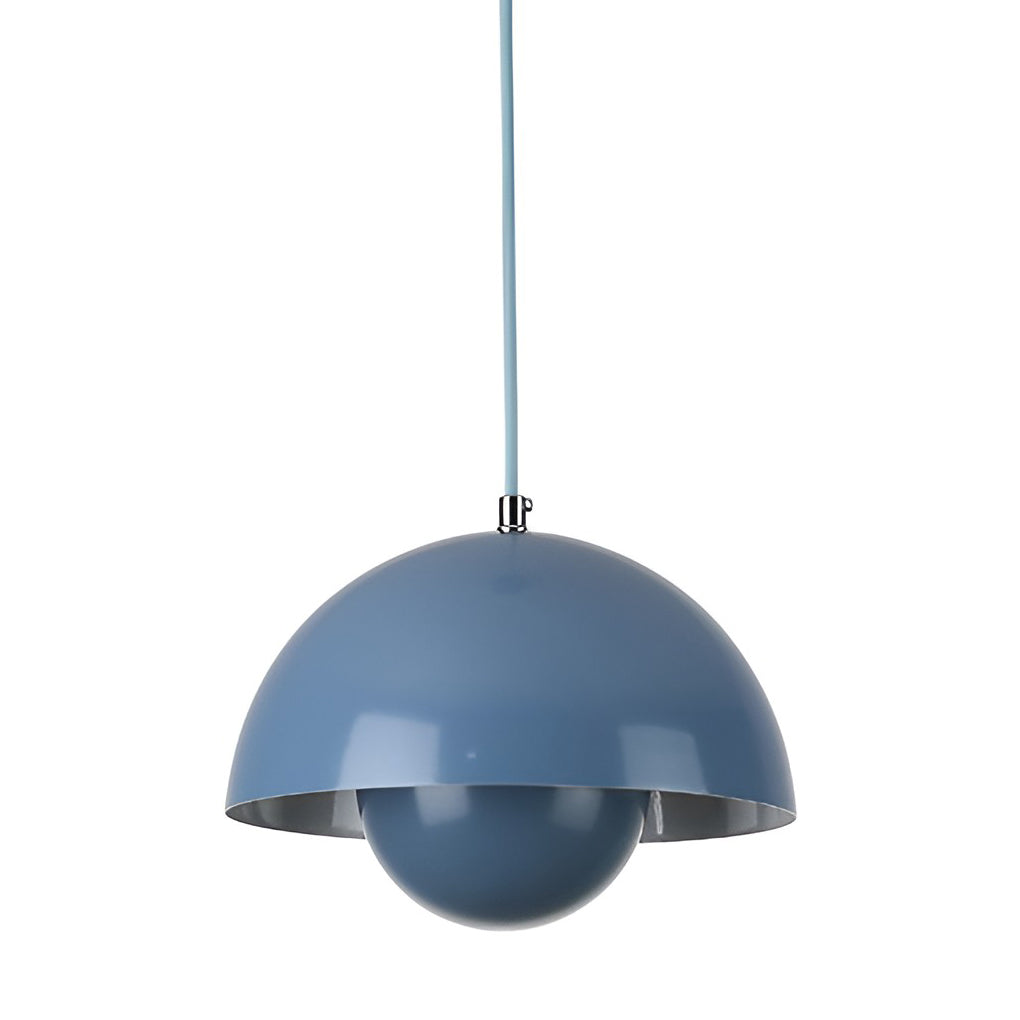 Mushroom Pendant Light – Metal Dome Shade with Warm Glow
