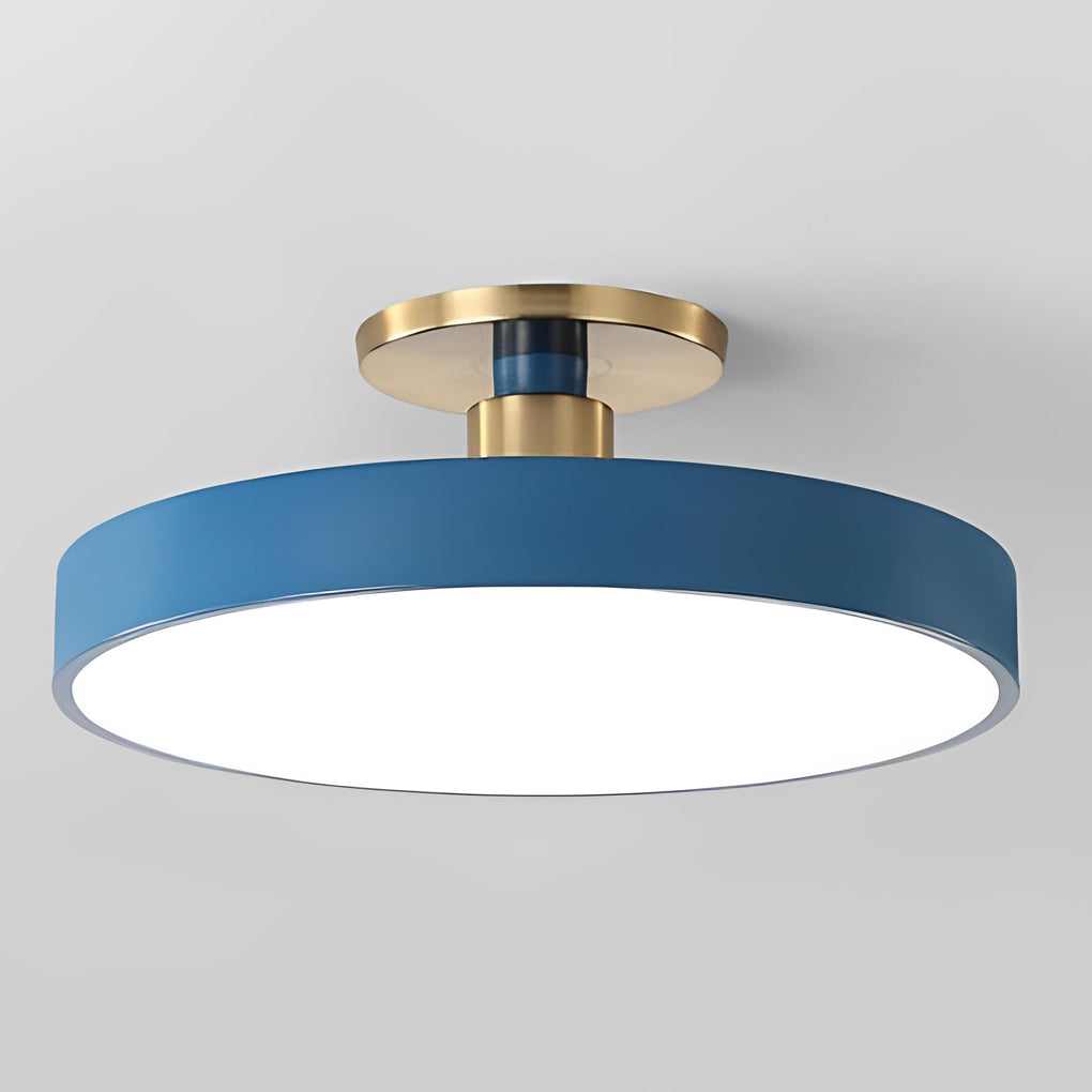 Modern Circular LED Semi-Flush Mount Ceiling Light