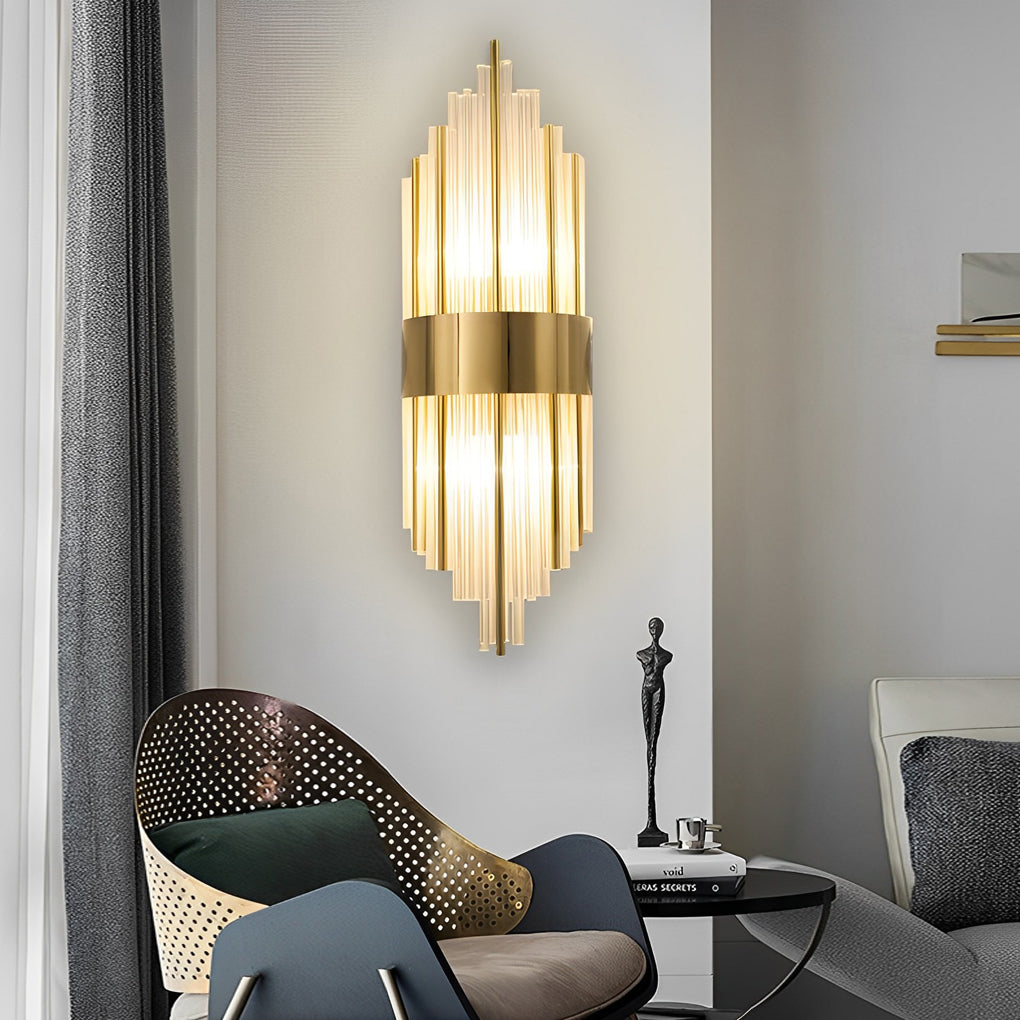 Modern Crystal Wall Sconce with Three-Step Dimming LED Light