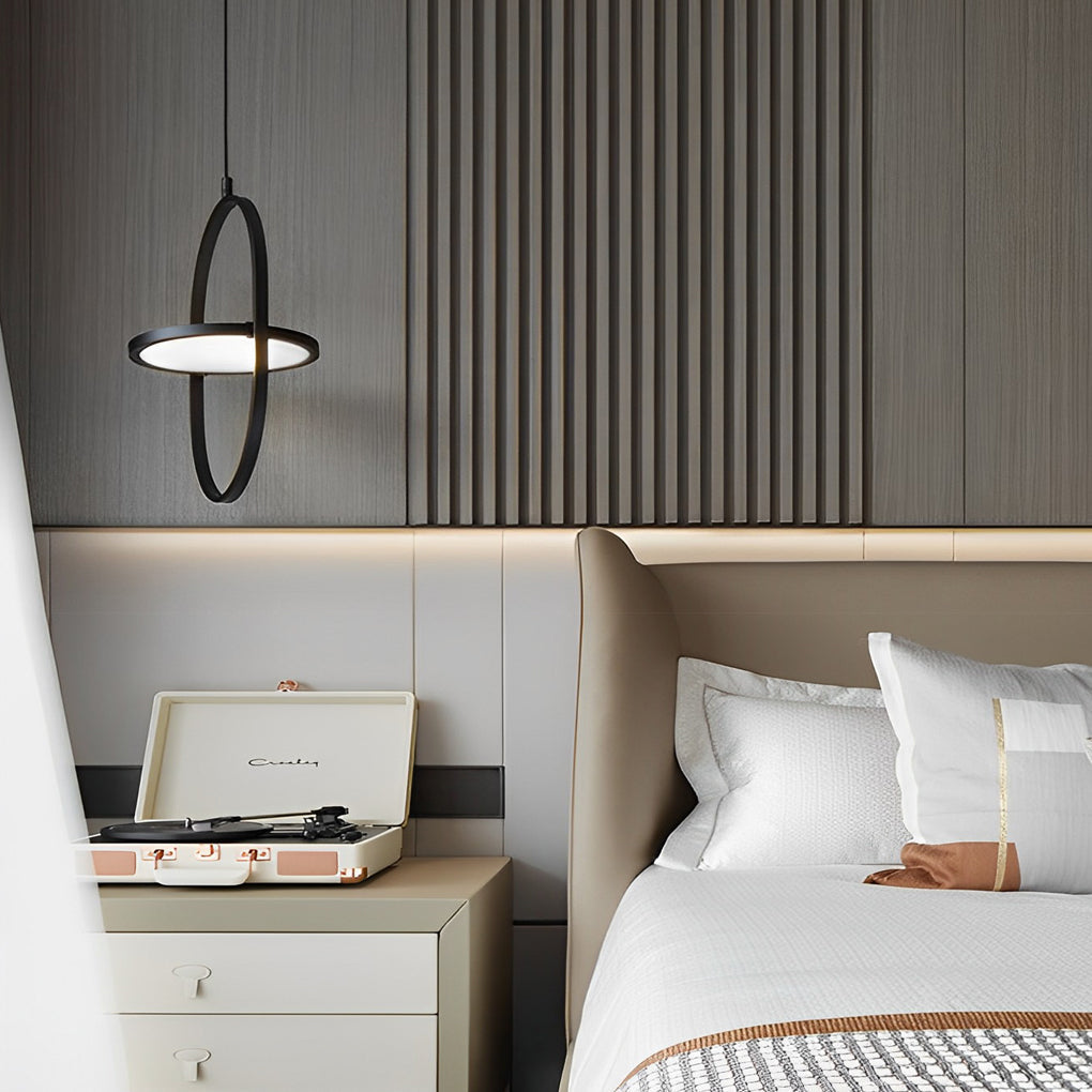 Modern Black LED Pendant Light with 3-Step Dimming