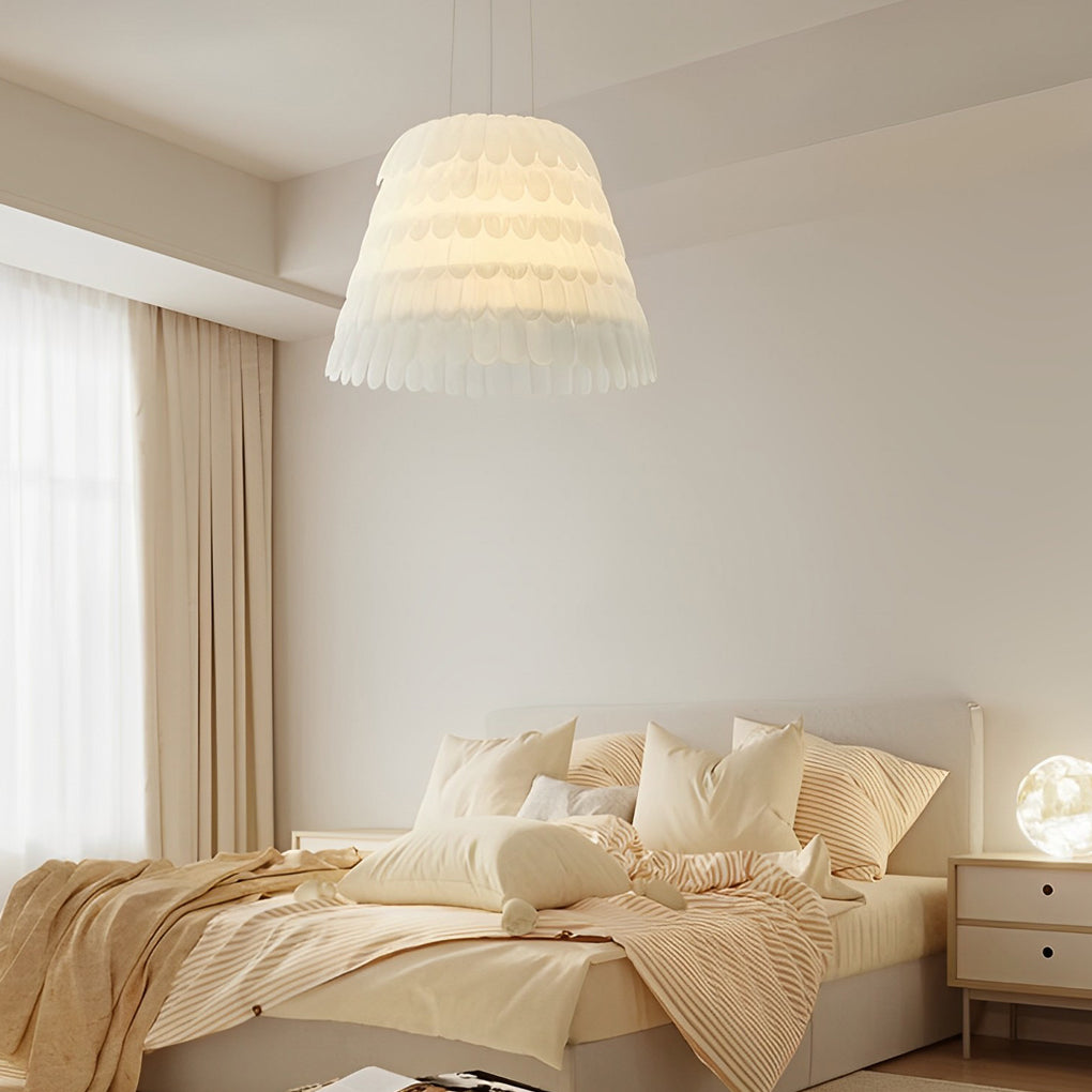 Modern Feather Chandelier with 3-Step Dimming - Acrylic Pendant