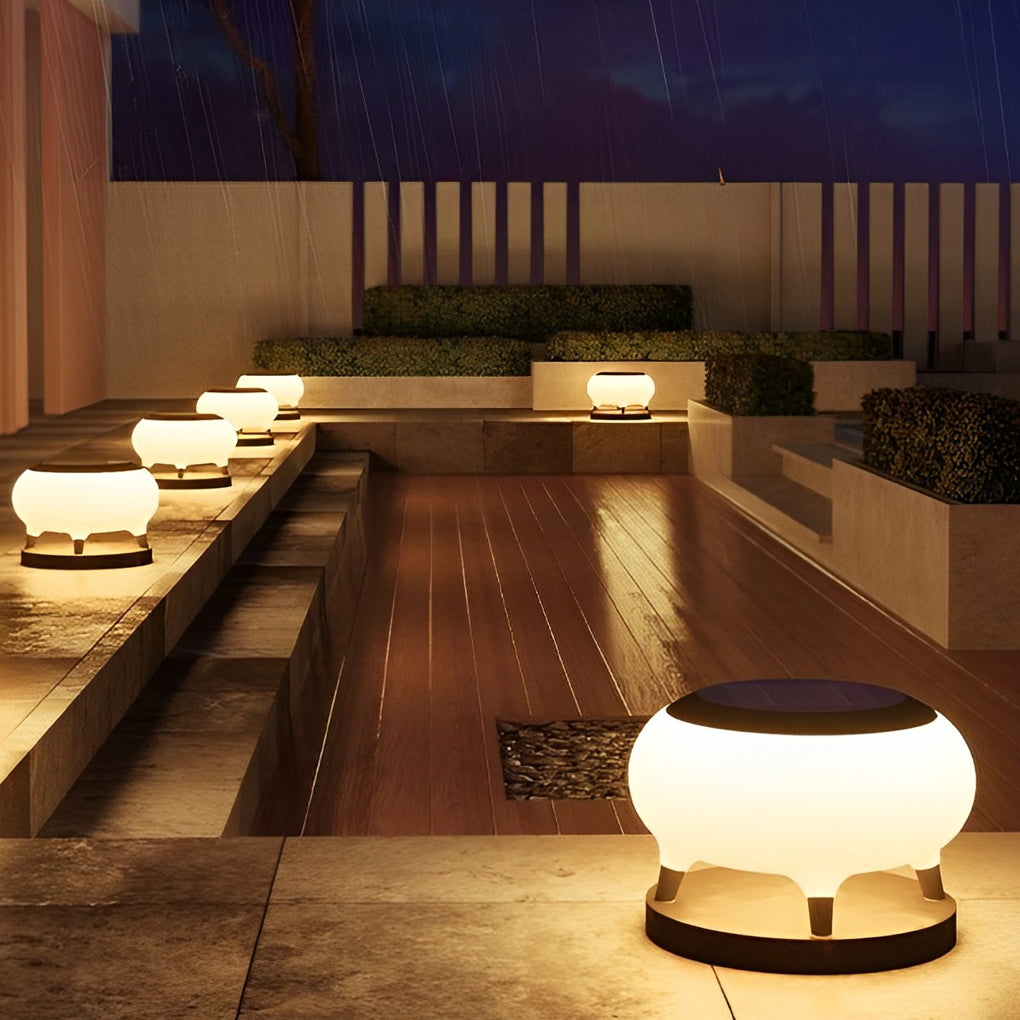Solar Drum Post Light – Modern Waterproof IP65 LED Outdoor Fence