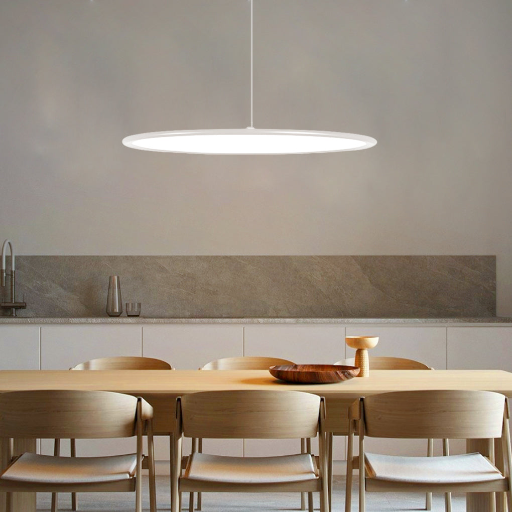 Modern Circle Linear Metal Pendant Light with Integrated LED