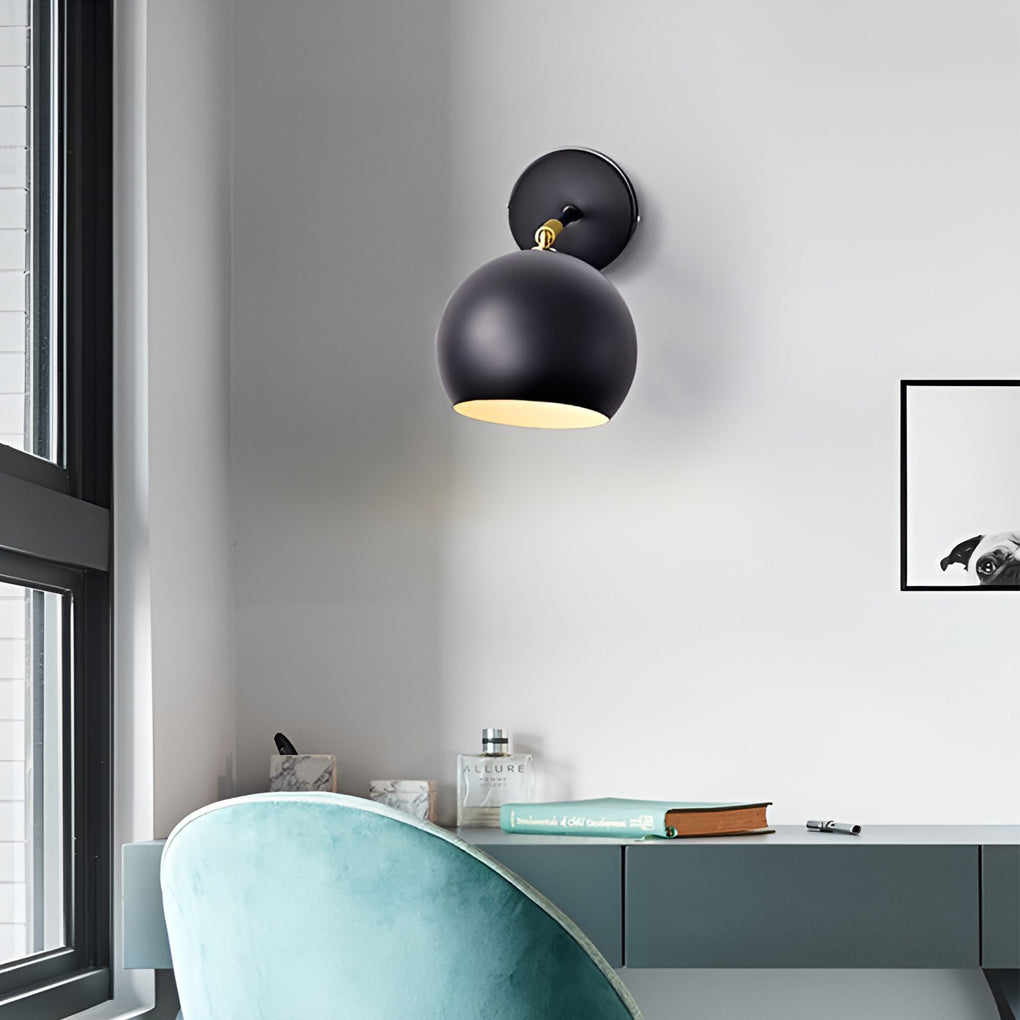 Adjustable Hemispherical Wall Sconce - Modern Nordic Metal Lamp