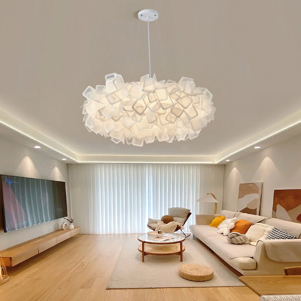 Modern White Flower Petal LED Pendant Light - 3-Step Dimmable