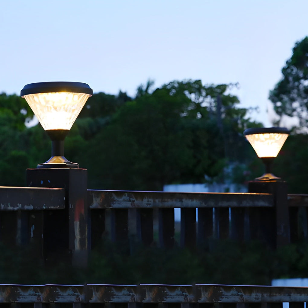 Modern Solar Fence Post Light with Colorful Gradient Modes