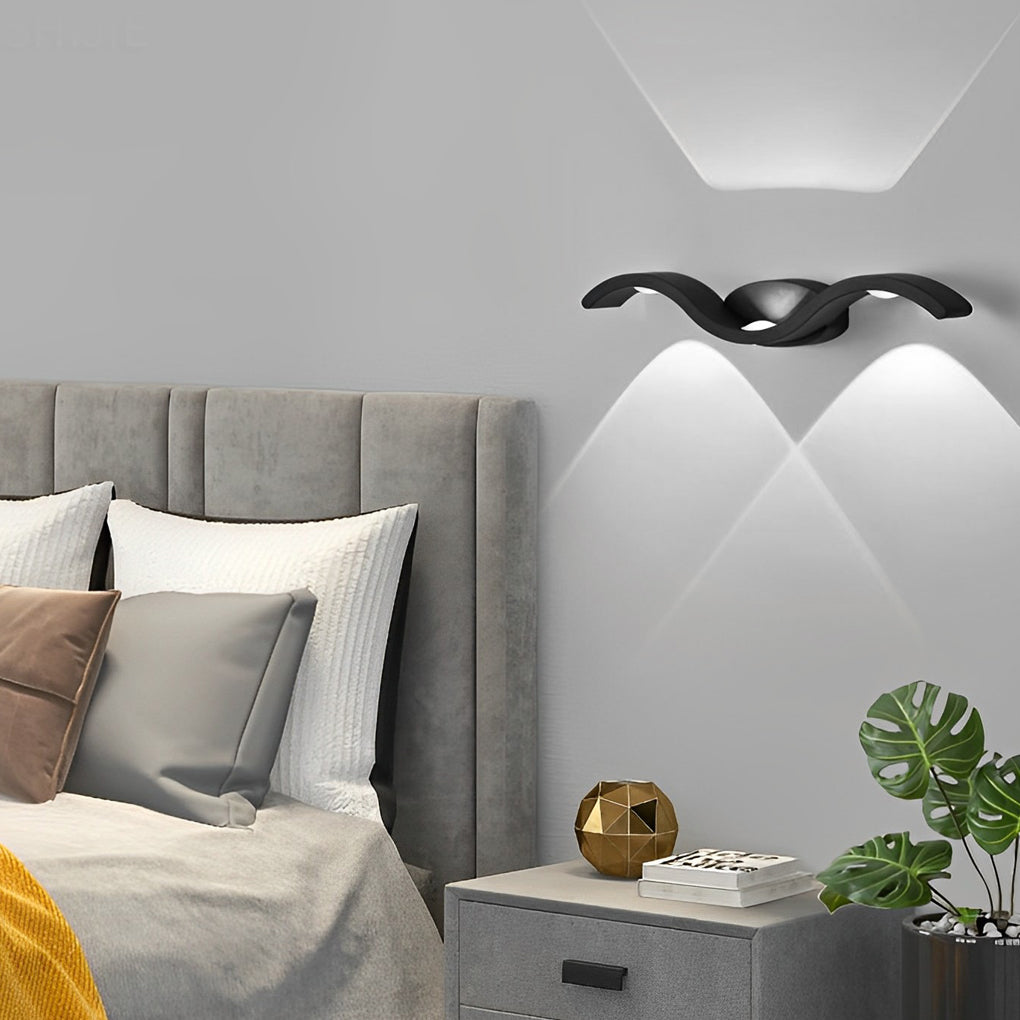 Modern Seagull Wave Up Down LED Outdoor Wall Light