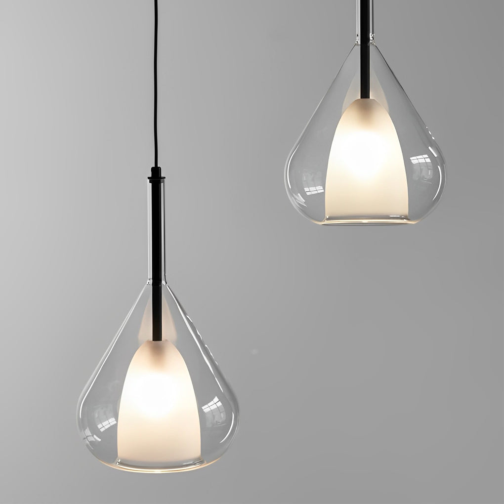 Raindrop Double Layer Glass Pendant Light Modern Nordic Chandelier