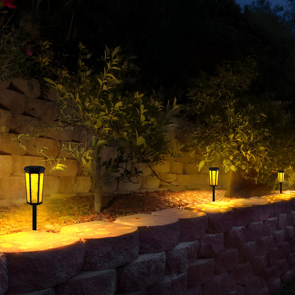 RGB Hexagon Solar Stake Light Waterproof Landscape Lighting