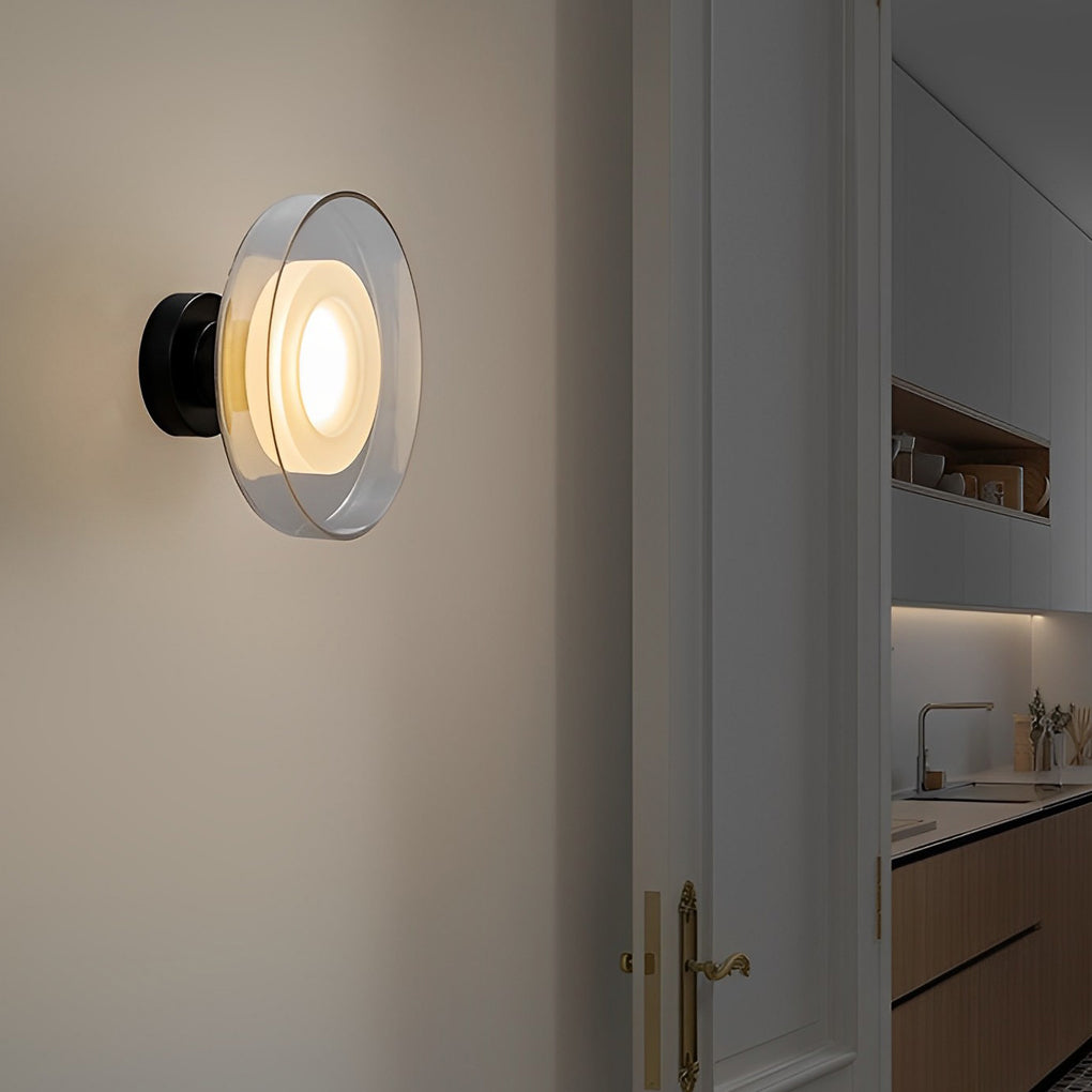 Modern Round Glass Wall Sconce with LED Light