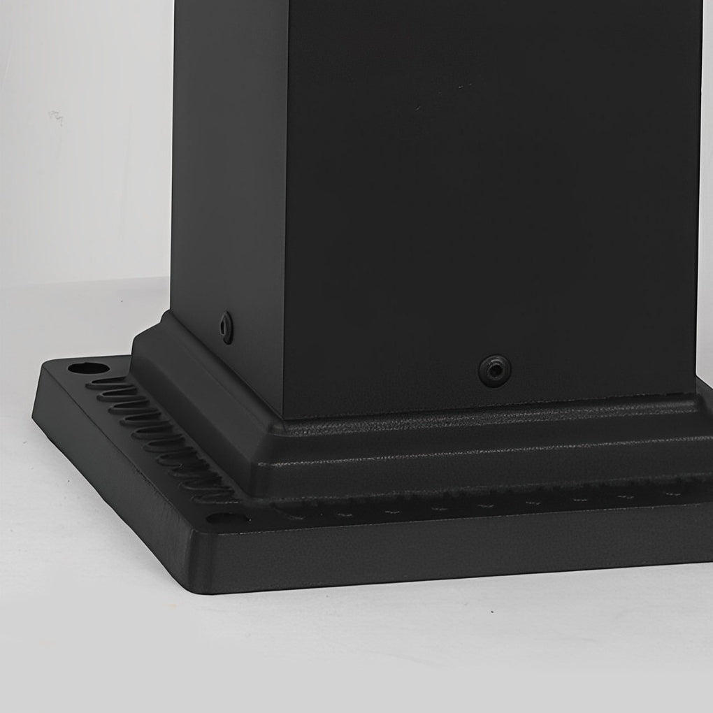 Modern Black Solar Pathway Bollard Light with Three-Step Dimming