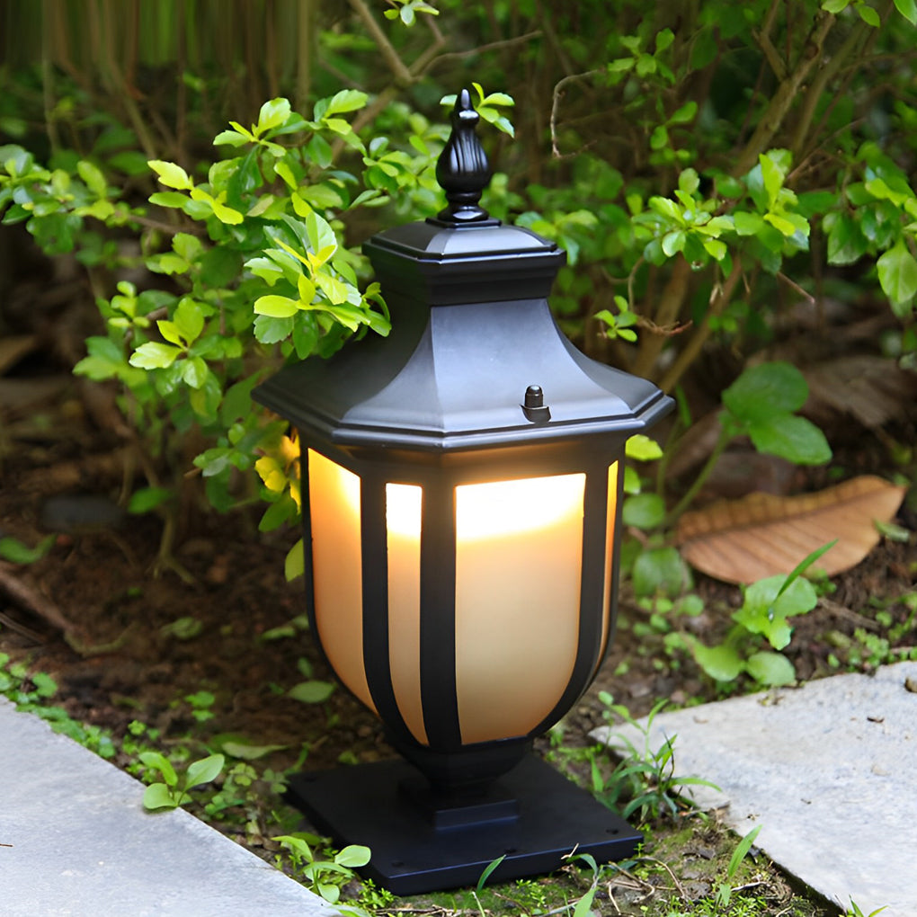 Modern Aluminum Outdoor Post Light with Glass Shade – Waterproof