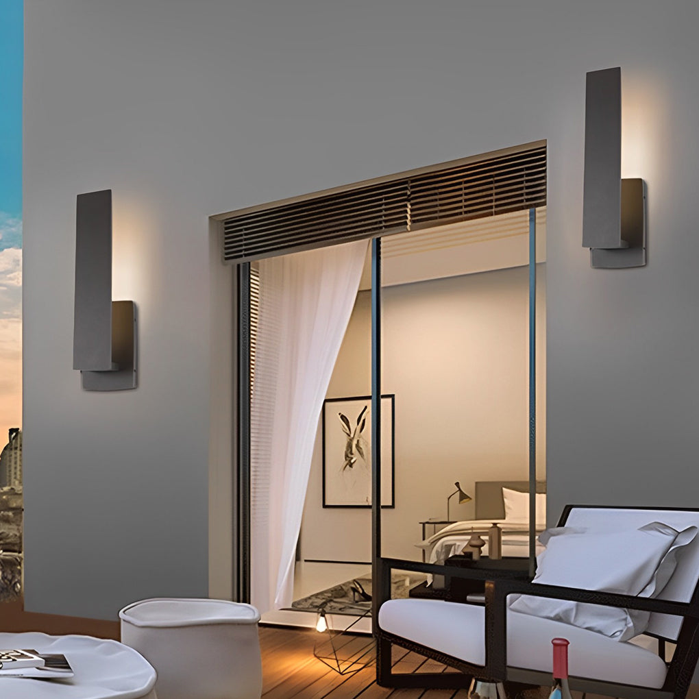 Modern Aluminum LED Outdoor Wall Light - Waterproof Black Sconce