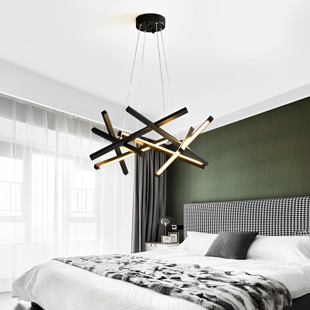 8-Light Modern Sputnik Chandelier with LED Ambient Lighting