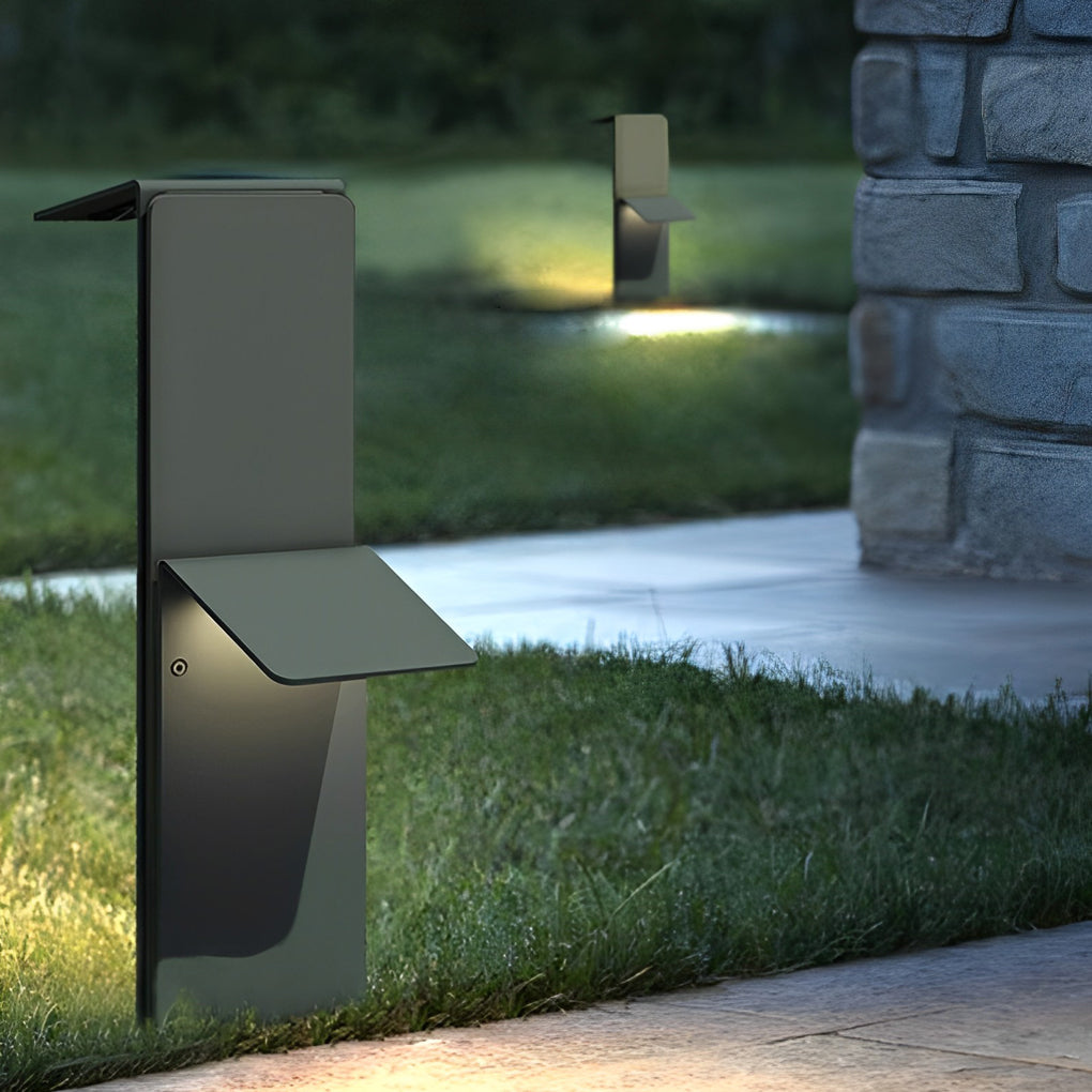 Modern Solar Pathway Light Dual Panel Stainless Steel LED