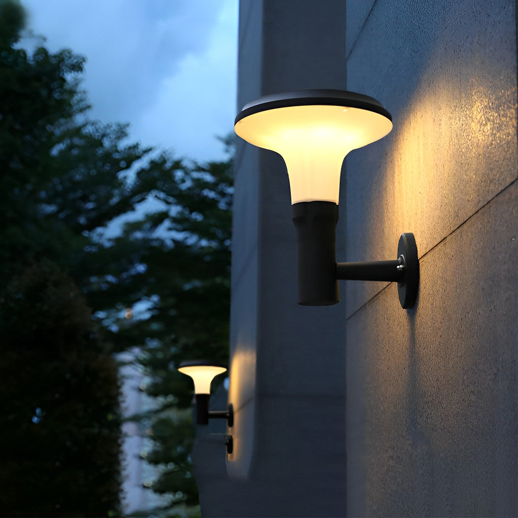Solar Flower Wall Sconce - Modern Black Aluminum Outdoor Lighting