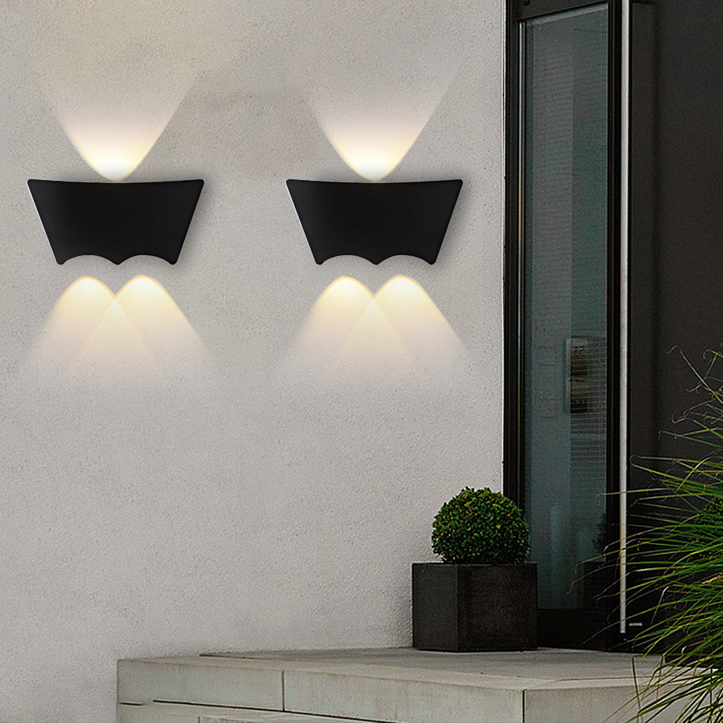 Modern Black Aluminum Wall Sconce – Waterproof Up Down LED Light