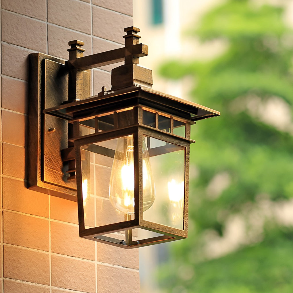 Industrial Glass Outdoor Wall Sconce Waterproof LED Lamp