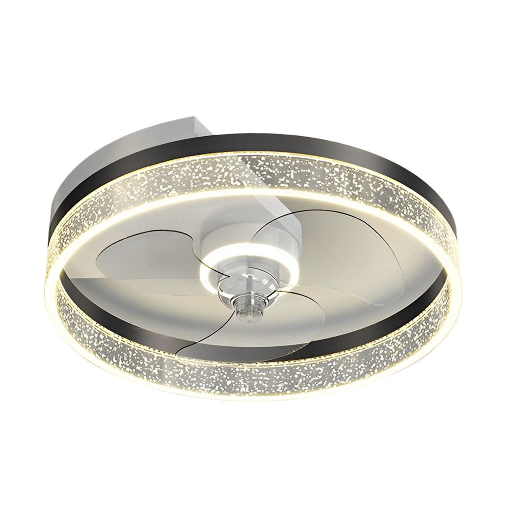 Modern Bladeless Ceiling Fan with LED Light - Silent Smart Control