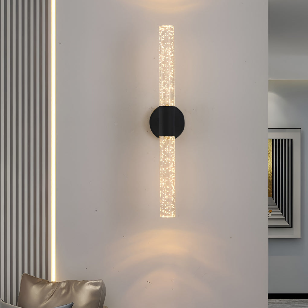 Industrial Cylinder LED Wall Sconce – Iron & Acrylic Wall Light