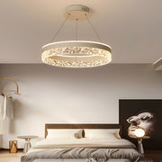 Modern Circular Ring LED Chandelier with Three-Step Dimming
