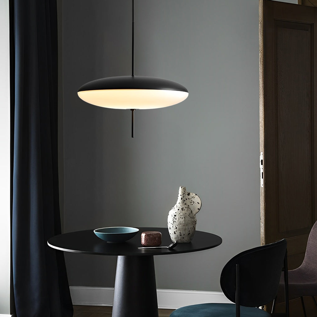Modern Round Acrylic Pendant Light with Iron Frame - Nordic Style