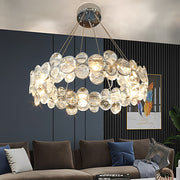 Modern Crystal Bubble Chandelier with Electroplated Metal Frame