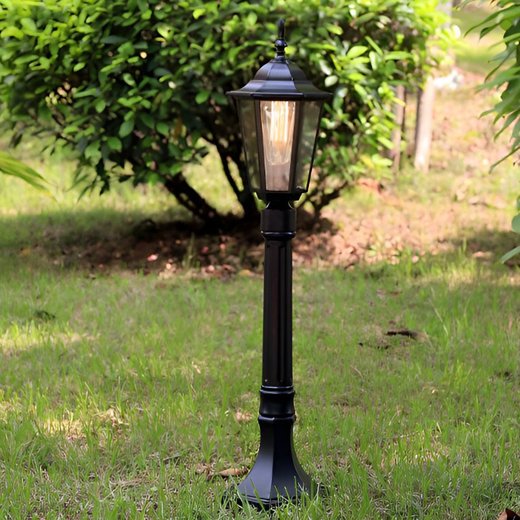 Traditional Black Aluminum Post Path Light E27 Waterproof 31 Inch