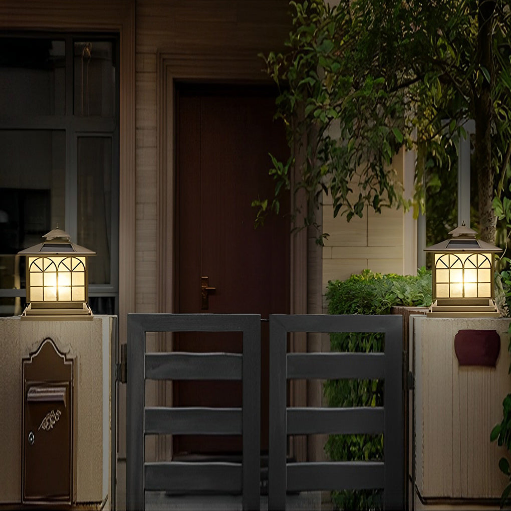 Modern Bronze Solar Post Cap Light with 3-Step Dimming