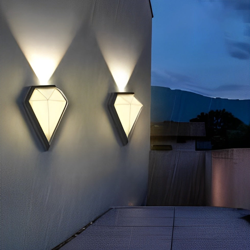 Geometric LED Waterproof Wall Lamp - Modern Black Aluminum Outdoor