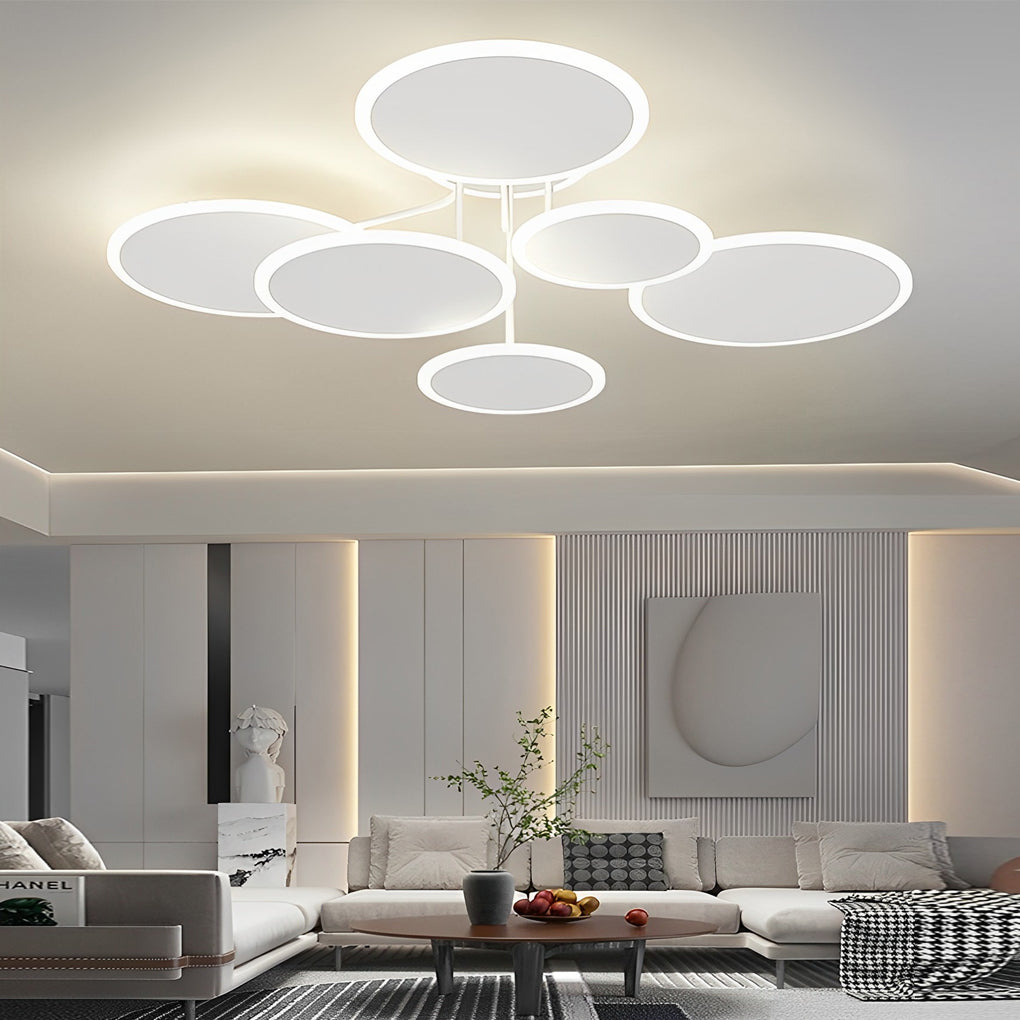 Nordic Round LED Ceiling Light - Matte White Three-Step Dimming