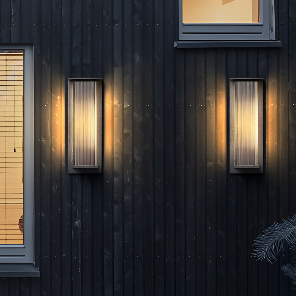 Modern Rectangular LED Outdoor Wall Light - Waterproof Metal Sconce