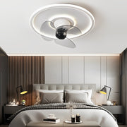 360° Rotating Dimmable Ceiling Fan Light with LED - Modern Flush Mount
