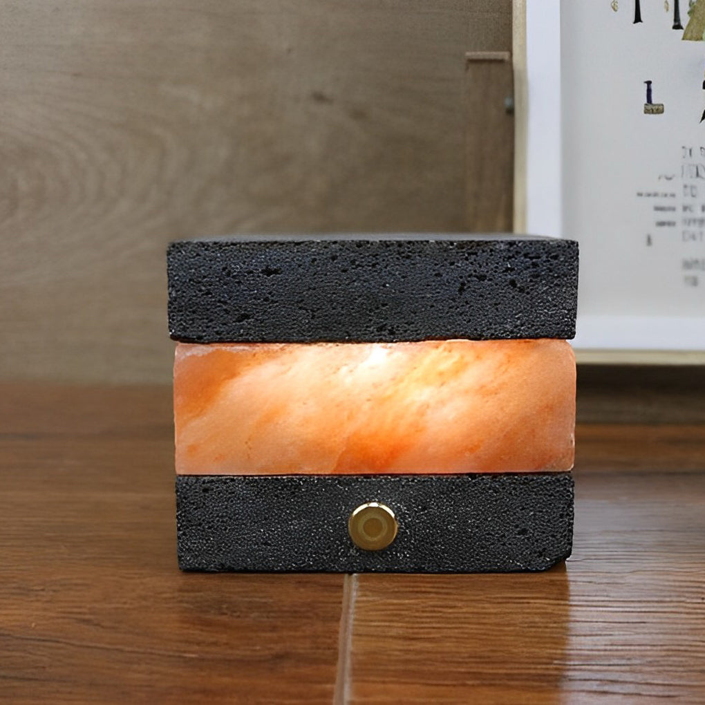 Volcanic Brick Cordless LED Table Lamp with Touch Dimming