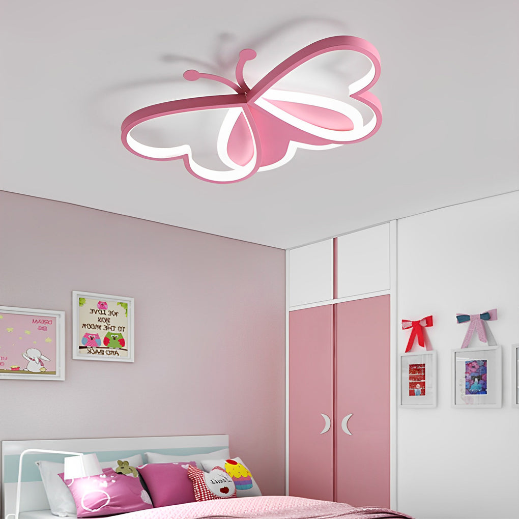 Butterfly Flush Mount LED Ceiling Light Modern Acrylic Metal