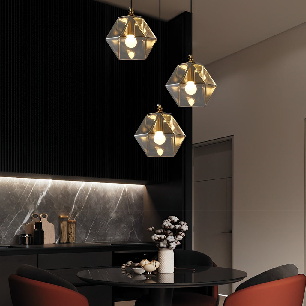 Modern Nordic Glass Pendant Light with Metal Frame
