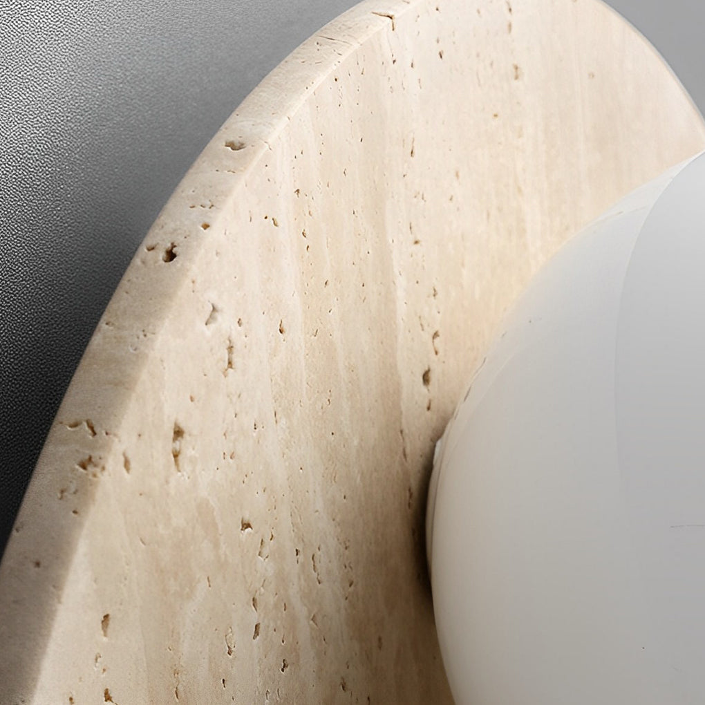 Yellow Travertine Wall Light - Wabi-Sabi Japanese Style Sconce