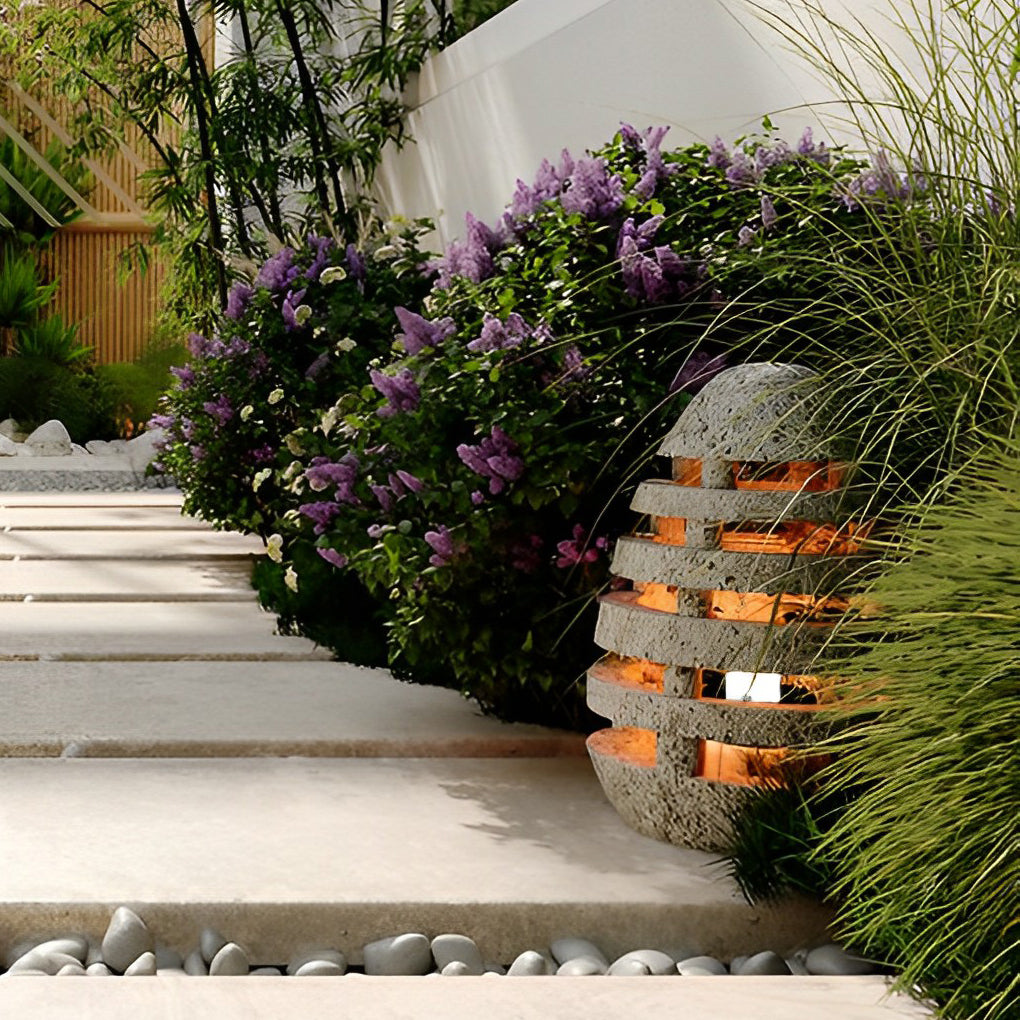 Egg-Shaped Resin LED Lawn Light - Modern Waterproof Outdoor Lighting
