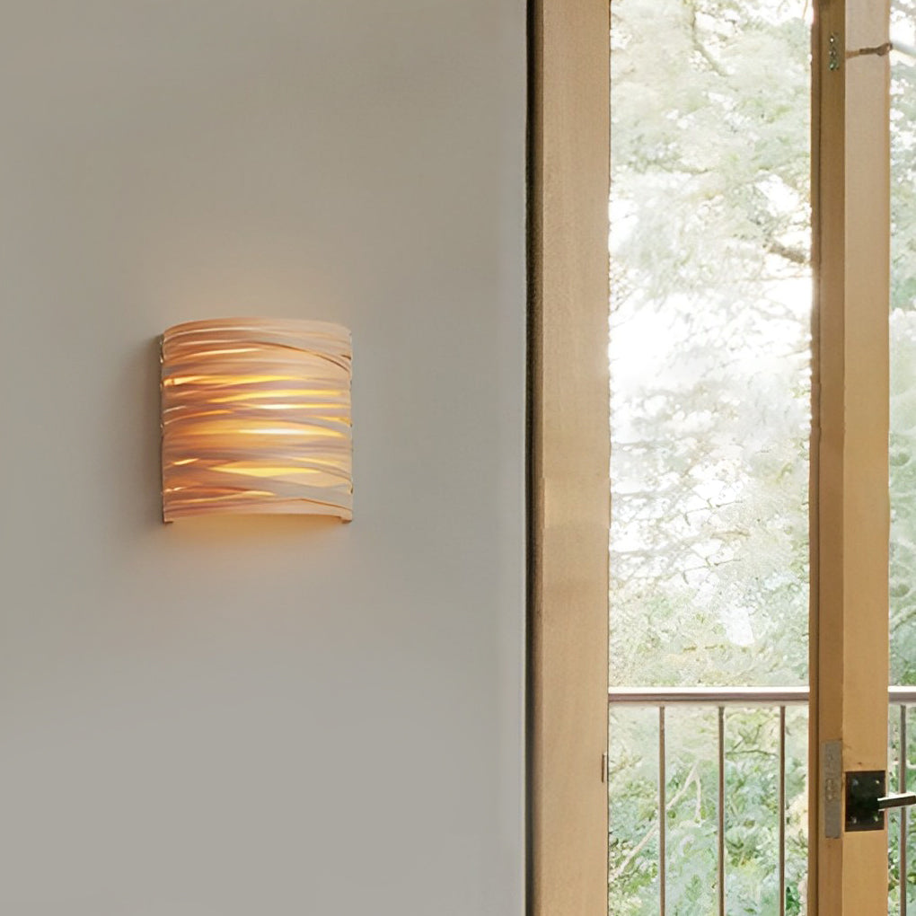 Handmade Wood Wall Sconce | Rustic Modern Semi-Cylindrical Design
