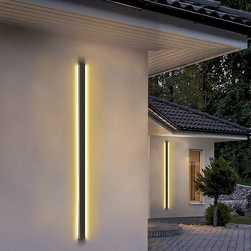 Linear Black Metal Waterproof Dimmable Outdoor Wall Light