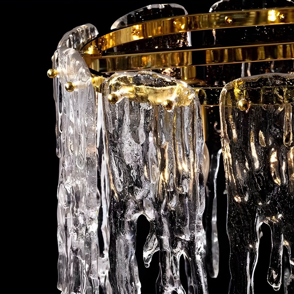 Icicle Droplet Crystal Chandelier with 3-Step Dimming - Copper Finish