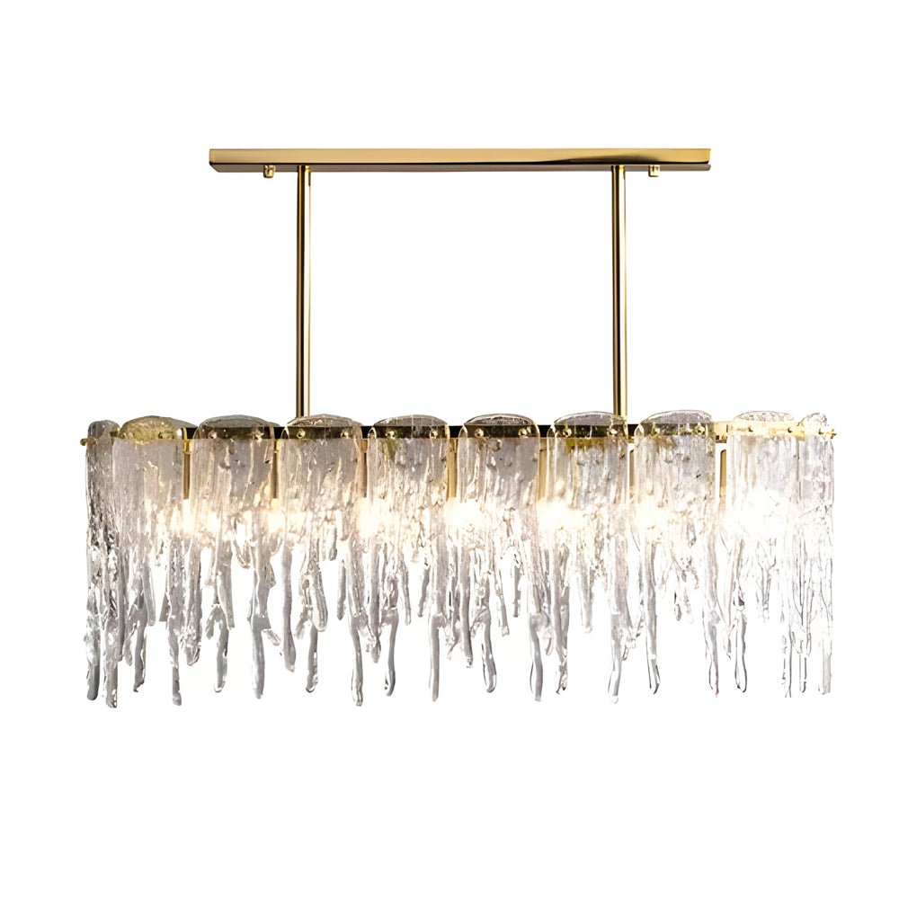 Icicle Droplet Crystal Chandelier with 3-Step Dimming - Copper Finish