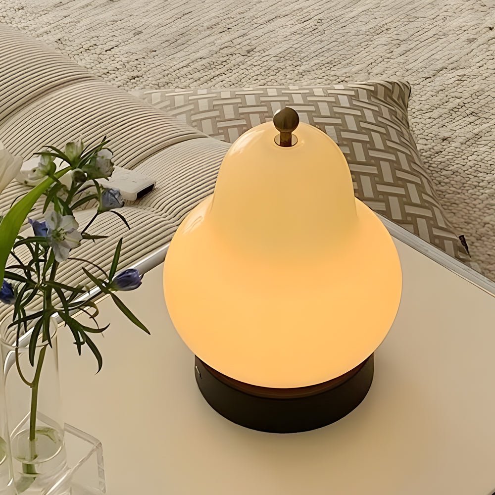 Glass Pear LED Table Lamp with Touch Dimming Switch