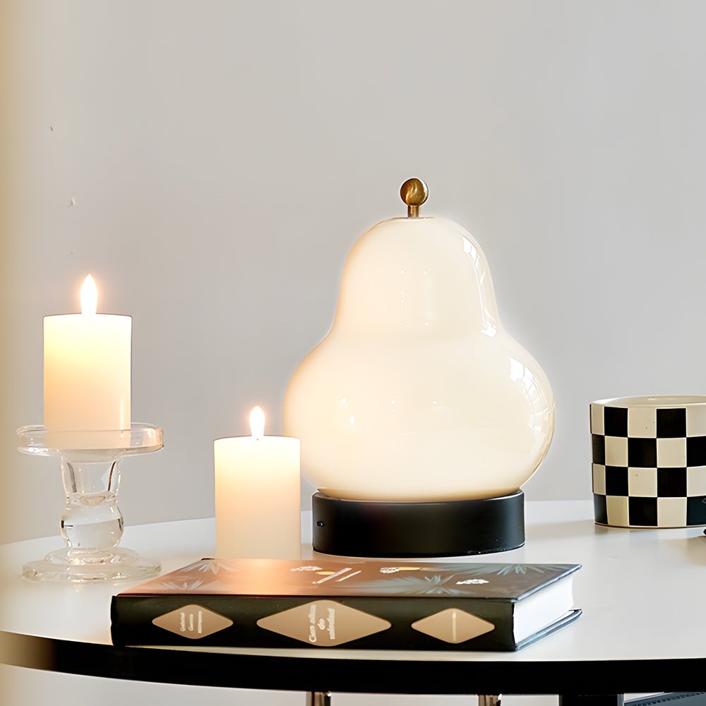 Glass Pear LED Table Lamp with Touch Dimming Switch