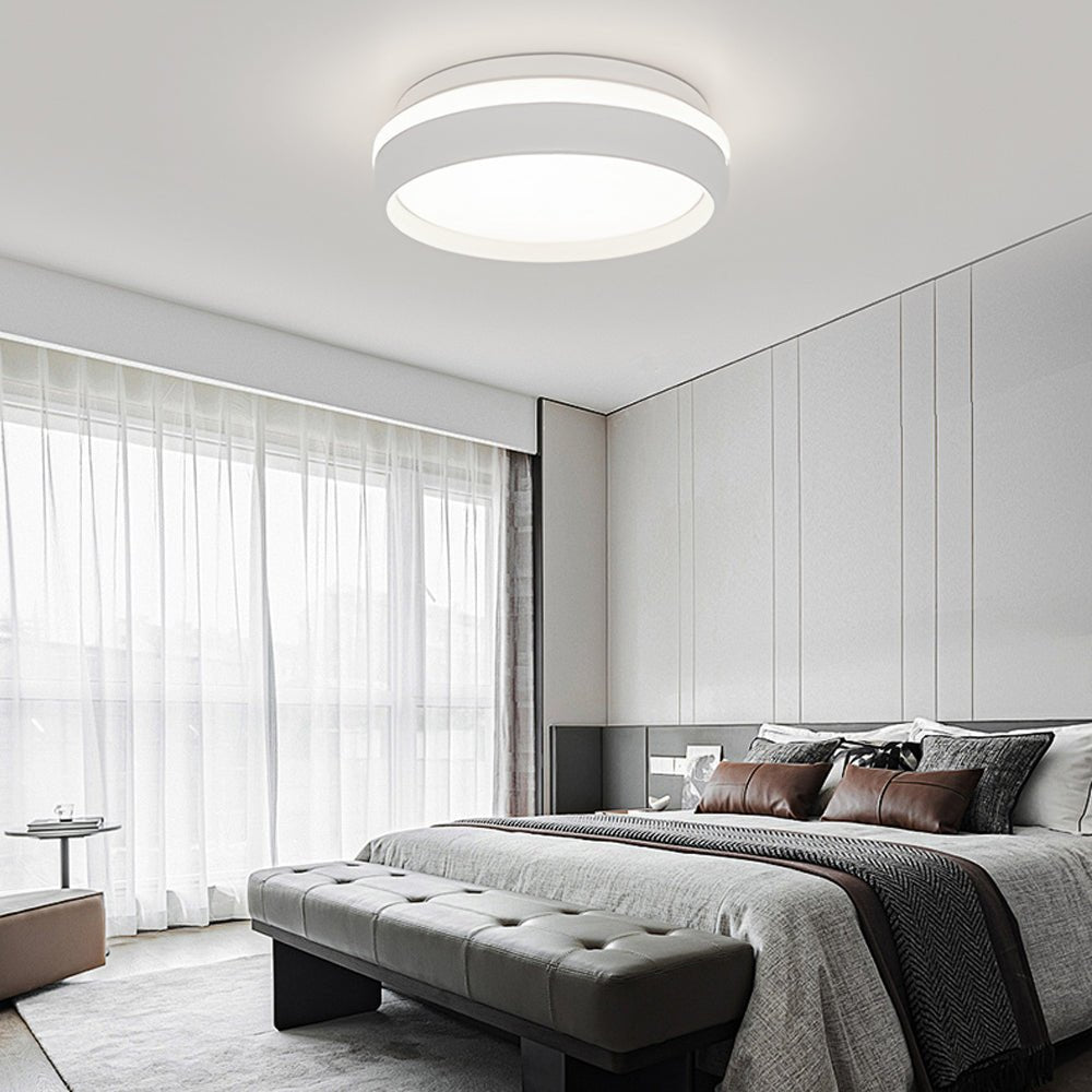 Modern Round Flush Mount LED Ceiling Light - Acrylic Shade
