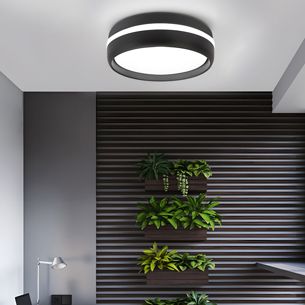 Modern Round Flush Mount LED Ceiling Light - Acrylic Shade