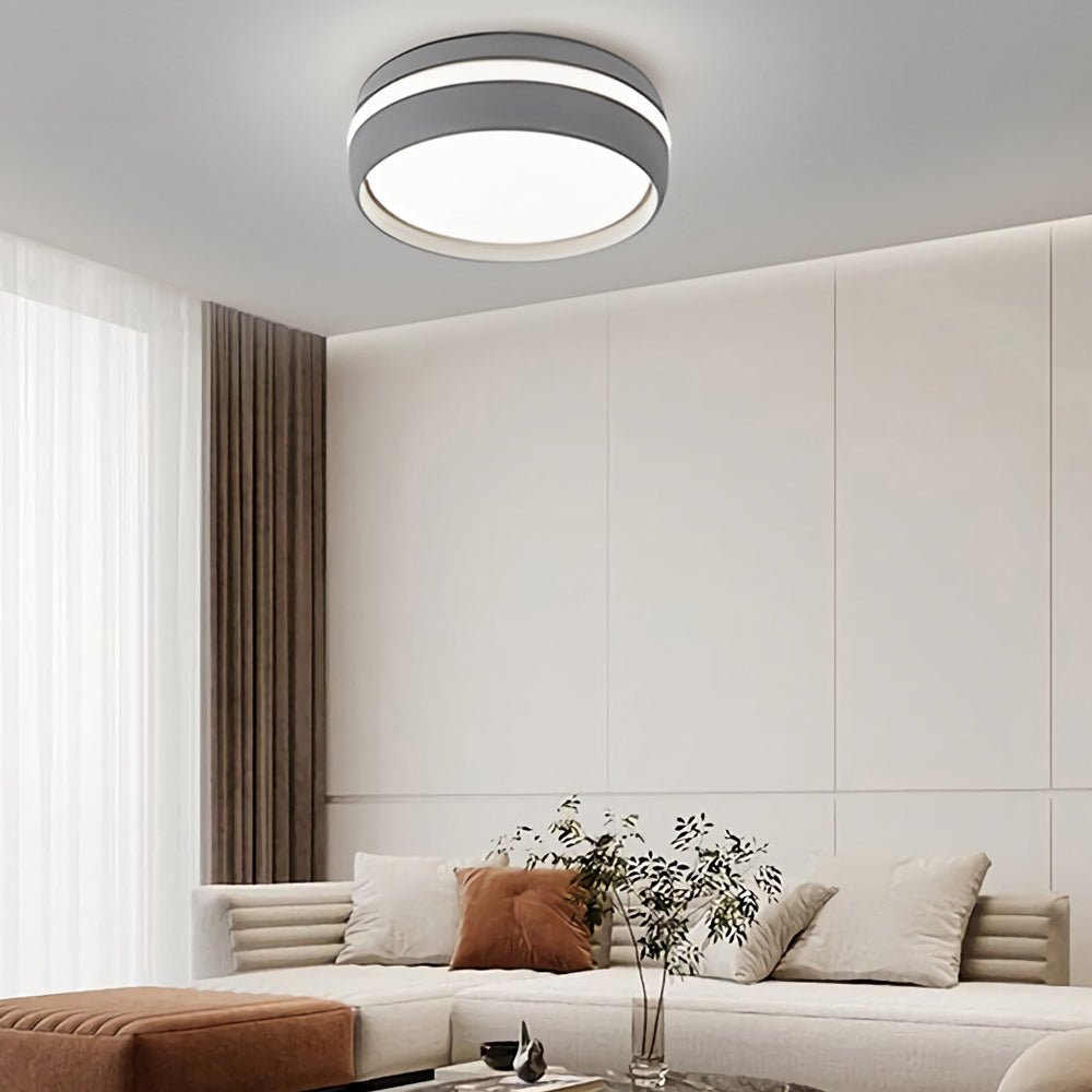 Modern Round Flush Mount LED Ceiling Light - Acrylic Shade